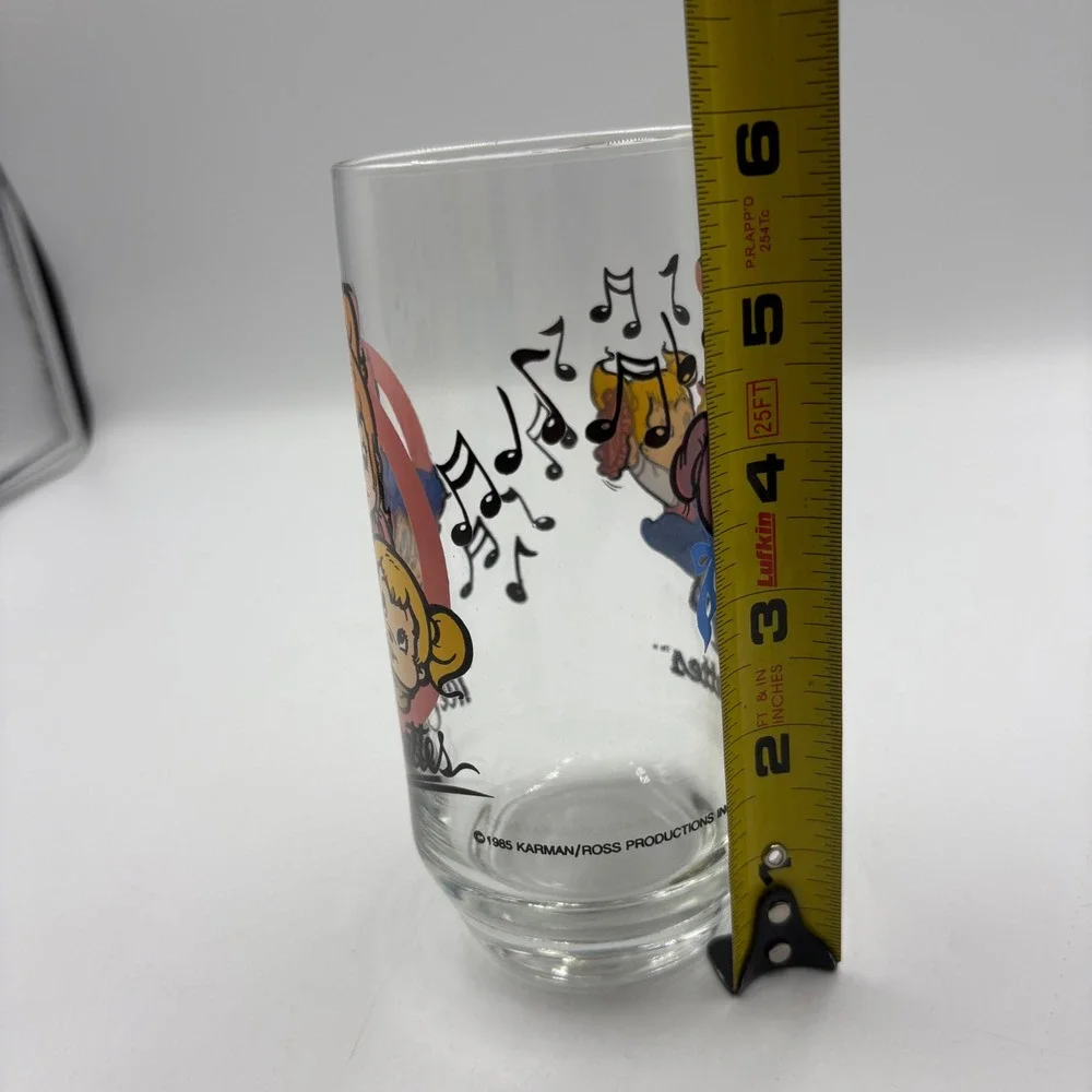Karman/Ross The Chipettes Drinking Glass Clear Good 1985 Vintage Music
